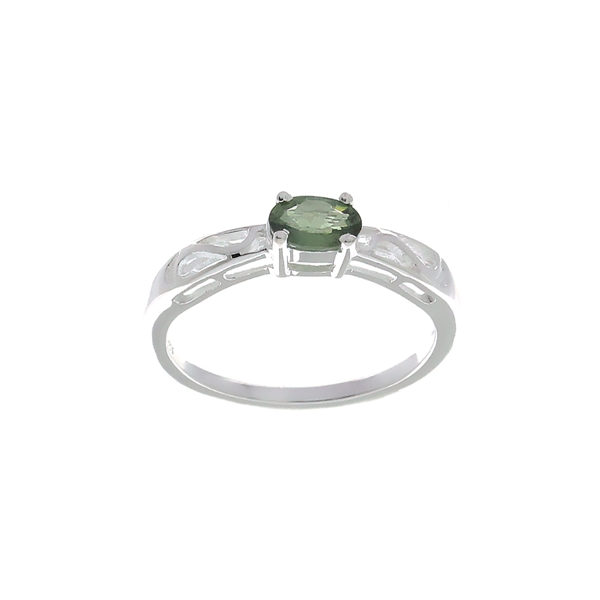 Green Amethyst Gemstone 925 Sterling Silver Size 7 Ring 