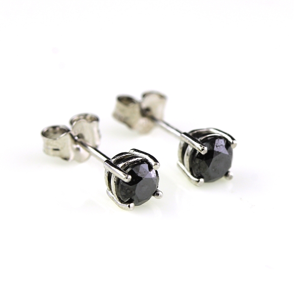 0.72 Carat Brand New Limited Quantity Custom Made Black Diamond Earrings! 