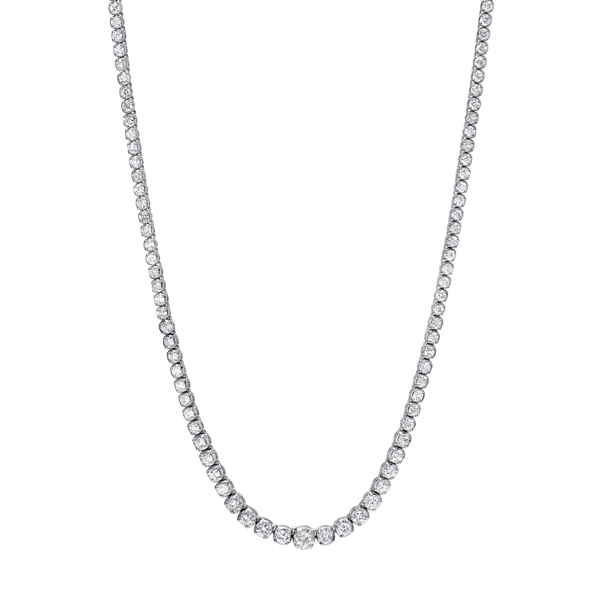 14KT White Gold, Custom Made 10.50CT Round Brilliant Cut Diamond Necklace (VGN A-48) 