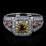 App: $9,480 0.44ct CENTER VS1 CLARITY Fancy Deep Yellow Diamond 14K White Gold Ring (1.11ctw Diamonds) (Vault_R47) 