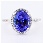 App: $12,740 4.68ct Tanzanite and 0.42ctw Diamond 14K White Gold Ring (Vault_R47) 