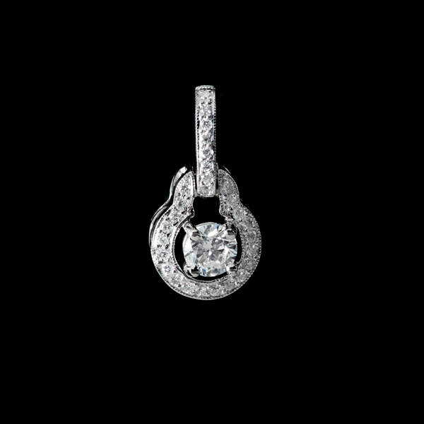 18KT White Gold, 0.69CT Round Brilliant Cut Diamond Pendant (VGN B-145)