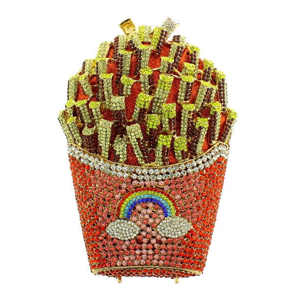 Fabulous French Fries Designer Swarovski Crystal Handbag!