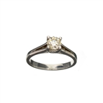 14KT. White Gold, 0.50CT Round Cut Diamond Ring