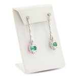 App: $33,740 3.34ctw Emerald and 1.64ctw Diamond 18K White Gold Dangle Earrings (Vault_R48) 