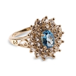 14KT. Gold, 2.11CT Topaz And White Sapphire Ring