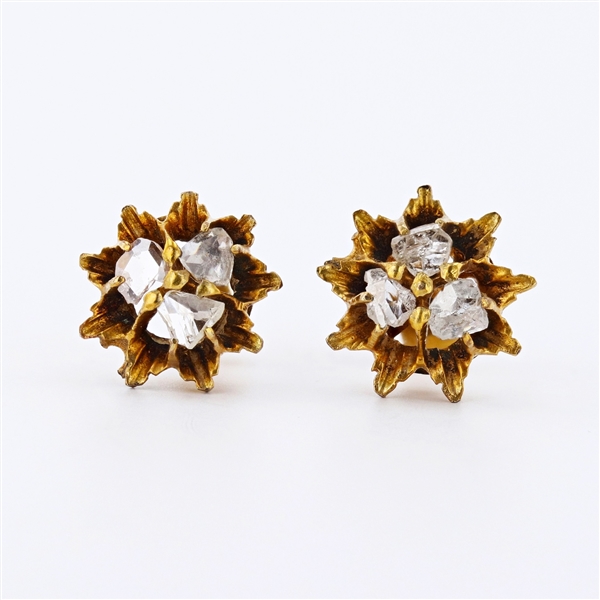 14K Yellow Gold 0.50CT Diamond Earrings -PNR-