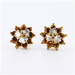 14K Yellow Gold 0.50CT Diamond Earrings -PNR-