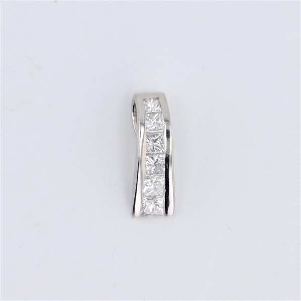 14KT White Gold Diamond Pendant -PNR-