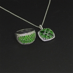 Chrome Diopside Ring size 7 and Pendant Sterling Silver Collection 