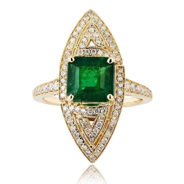 App: $9,978 2.67ct Emerald and 0.53ctw Diamond 14K Yellow Gold Ring (Vault_RR01) 