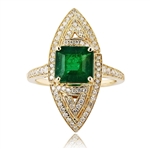 App: $9,978 2.67ct Emerald and 0.53ctw Diamond 14K Yellow Gold Ring (Vault_RR01) 