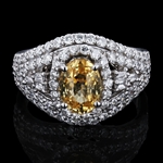 App: $11,645 2.24ct UNHEATED Yellow Sapphire and 1.50ctw Diamond Platinum Ring (GIA CERTIFIED) (Vault_R48) 