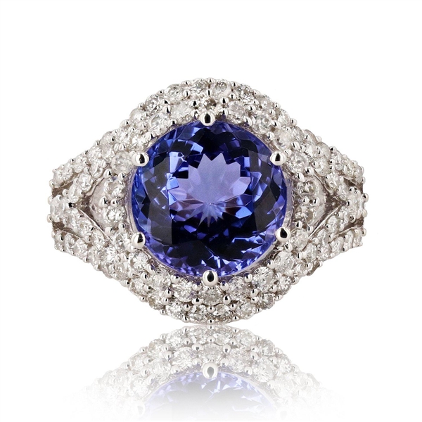 App: $11,780 4.18ct Tanzanite and 1.07ctw Diamond 14K White Gold Ring (Vault_R48) 