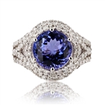 App: $11,780 4.18ct Tanzanite and 1.07ctw Diamond 14K White Gold Ring (Vault_R48) 