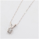 14KT White Gold 0.15CT Diamond Pendant with Chain