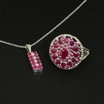 Ruby Ring size 7 and Pendant Sterling Silver Collection 