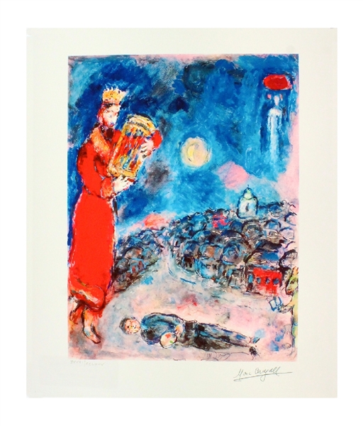 MARC CHAGALL King David and the Artist Mini Print 10in x 12in, with Certificate XLI of CCLXXV