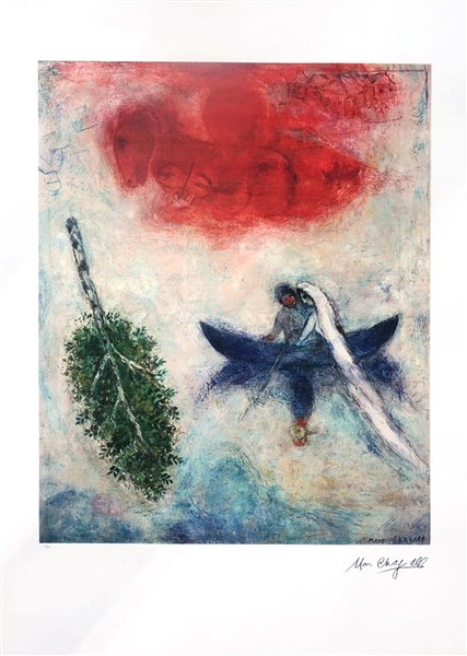 MARC CHAGALL La Barque Print, 30.5" x 23"