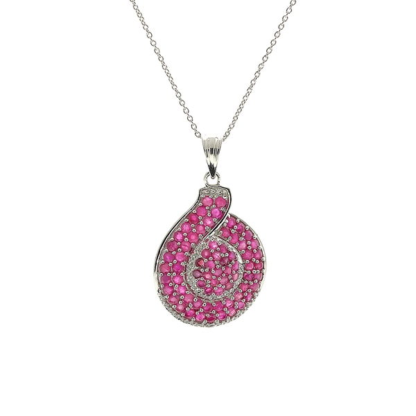 Ruby Sterling Silver Pendant 