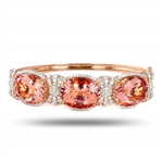 App: $62,540 34.82ctw Morganite and 2.48ctw Diamond 14K Rose and White Gold Bangle (Vault_R50) 