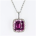 App: $26,731 28.44ct Kunzite and 0.53ctw Diamond 14K White Gold Pendant (Vault_R50) 