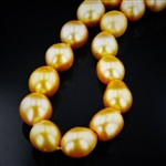 App: $7,783 10MM to 13MM GOLDEN South Sea Cultured Pearl Necklace with 14K Yellow Gold Clasp (Vault_R50) 