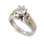 App: $11,350 0.97ct SI3 CLARITY CENTER Diamond 18K White and Yellow Gold Ring (1.59ctw Diamonds) (Vault_R50) 