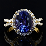 App: $15,730 5.82ct Tanzanite and 0.69ctw Diamond 18K Yellow Gold Ring (Vault_R50) 