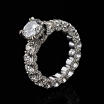 App: $38,239 1.58ct G COLOR I1 CLARITY CENTER Diamond 14K White Gold Ring (4.78ctw Diamonds) (Vault_R50) 