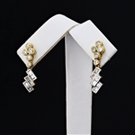 Stunning Uniquely Designed 1ctw 22 Diamonds! 14K Yellow Gold 0.50CT Each Diamond Earrings -PNR-