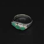 Emerald 925 Sterling Silver Size 7 Ring 