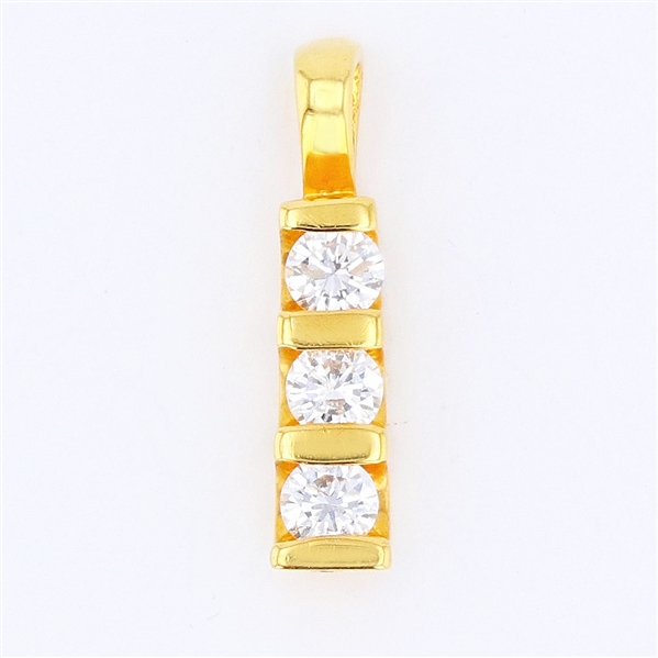 14K Yellow Gold 0.26CT Diamond Pendant -PNR-