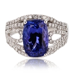 App: $17,815 4.88ct Tanzanite and 0.92ctw Diamond Platinum Ring (Vault_RR01) 