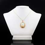 App: $12,740 13.39ct Opal and 1.53ctw Diamond 14K White and Yellow Gold Pendant (Vault_R50) 