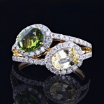 App: $6,100 2.22ct Multi-Color Sapphire and 0.61ctw Diamond 18K Yellow Gold Ring (Vault_R50) 