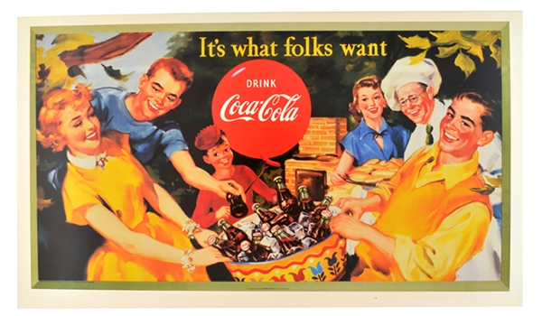 Collectable Coca Cola Advertising Poster (17.5" x 9.5") (Dimensions are Approximate)