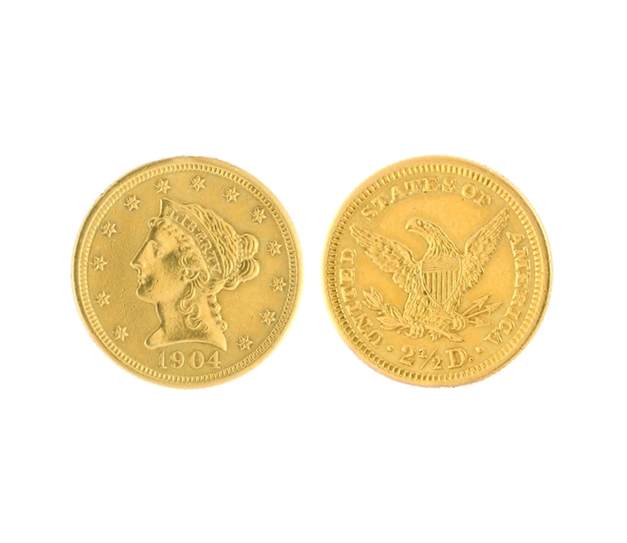 1904 $2.50 U.S. Liberty Head Gold Coin