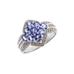 14KT White Gold 1.44CT Tanzanite and Diamond Ring -PNR-