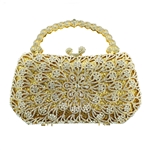 Swarovski Crystal Star of the Show Gold Christal Couture Designer Handbag!