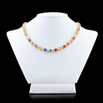 App: $73,580 44.56ctw MultiColor Sapphire and 8.80ctw Diamond 14K Yellow Gold Necklace (Vault_R50) 