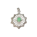 0.38CT Cabochon Emerald And Sterling Silver Pendant