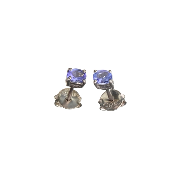 0.40CT Oval Cut Tanzanite And Sterling Silver Earrings