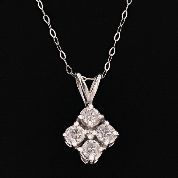 14KT Gold 0.60CT Diamond Pendant + Chain