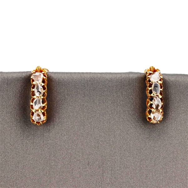 14K Yellow Gold 0.80CT Diamond Earrings -PNR-