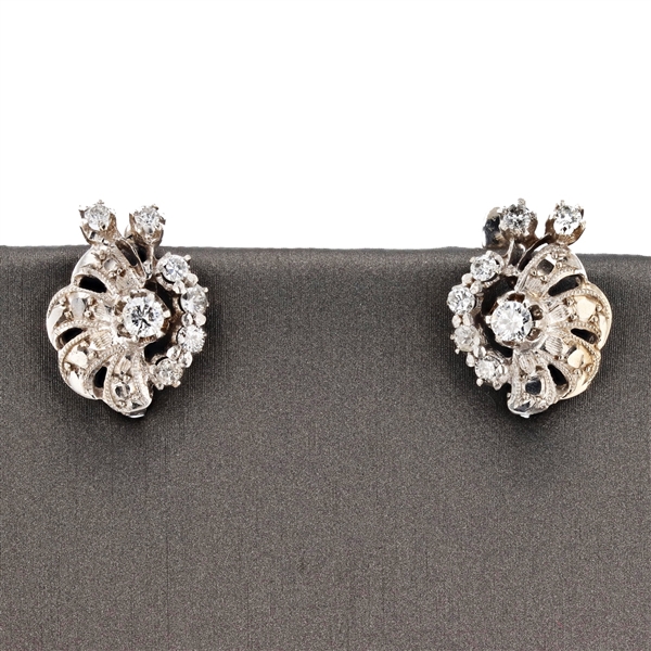 14K Yellow Gold 0.80CT Diamond Earrings -PNR-