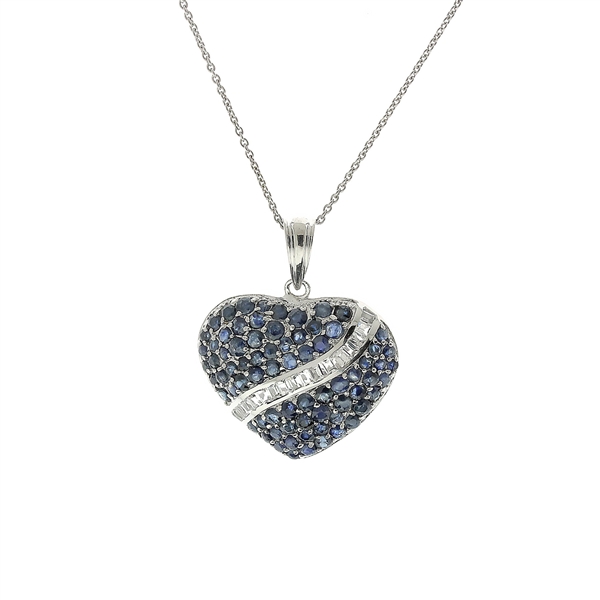 Sapphire Sterling Silver Pendant 