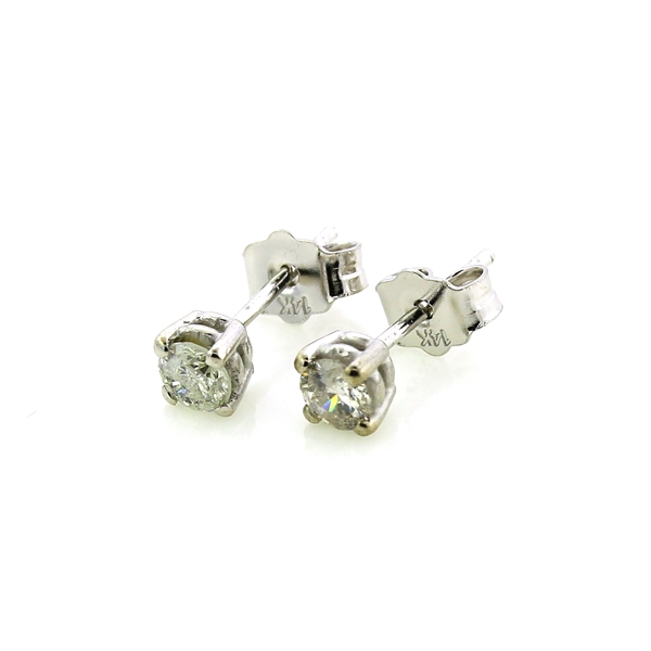 0.4 Carat No Reserve Auction Opportunity! Diamond Earrings in 14KT White Gold! 