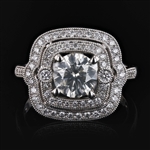 App: $11,995 1.13ct CENTER Diamond 14KT White Gold Ring (1.58ctw Diamonds) (Vault_R50) 