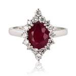 App: $6,900 2.18ct Ruby and 0.54ctw Diamond Platinum Ring (Vault_R50) 